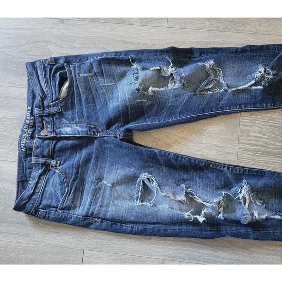 American Eagle Super Stretch Jeggings Distressed Womens Size 6 - Picture 4 of 12